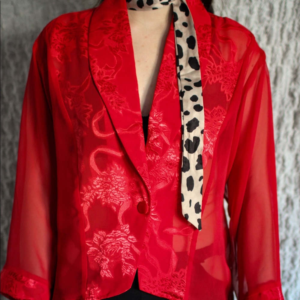Red Kimono Blouse